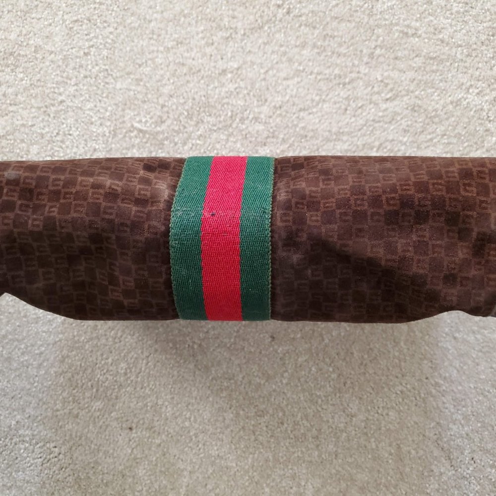 Rare Brown GG Suede Gucci Clutch Authentic - Picture 6 of 7